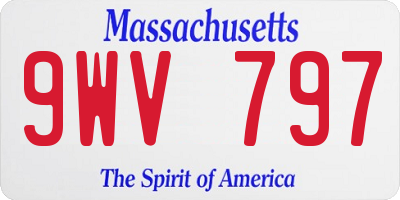 MA license plate 9WV797