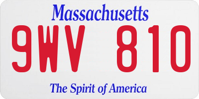 MA license plate 9WV810