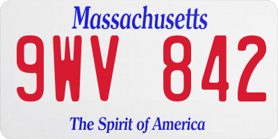 MA license plate 9WV842
