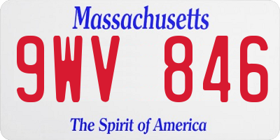MA license plate 9WV846