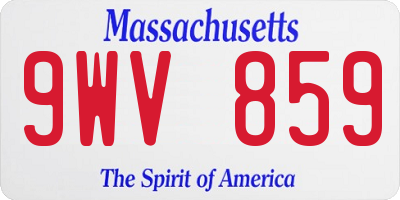 MA license plate 9WV859