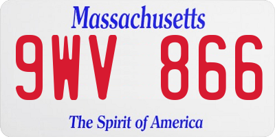 MA license plate 9WV866