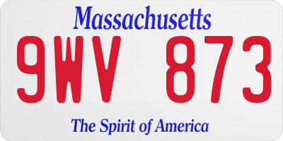MA license plate 9WV873
