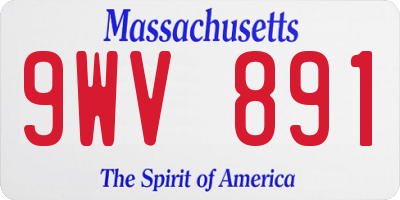 MA license plate 9WV891