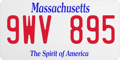 MA license plate 9WV895