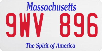 MA license plate 9WV896