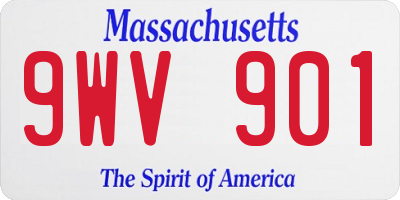 MA license plate 9WV901
