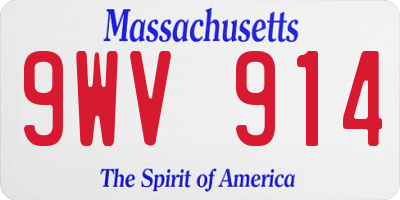 MA license plate 9WV914