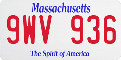 MA license plate 9WV936