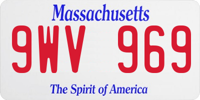 MA license plate 9WV969