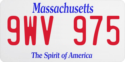 MA license plate 9WV975