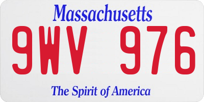 MA license plate 9WV976