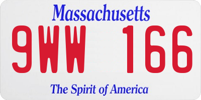 MA license plate 9WW166