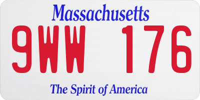 MA license plate 9WW176