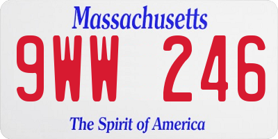 MA license plate 9WW246