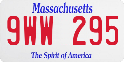 MA license plate 9WW295
