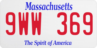 MA license plate 9WW369