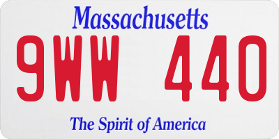 MA license plate 9WW440