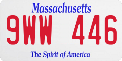MA license plate 9WW446