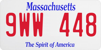 MA license plate 9WW448
