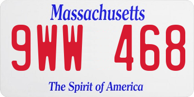 MA license plate 9WW468