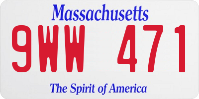 MA license plate 9WW471
