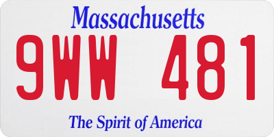 MA license plate 9WW481
