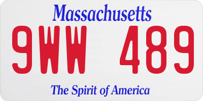 MA license plate 9WW489