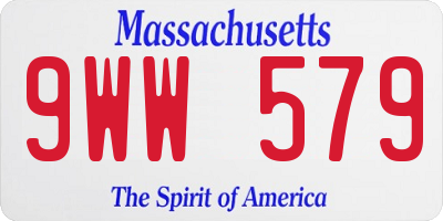 MA license plate 9WW579