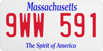MA license plate 9WW591