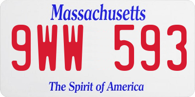 MA license plate 9WW593