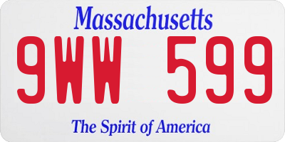 MA license plate 9WW599