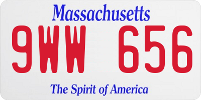 MA license plate 9WW656