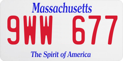 MA license plate 9WW677