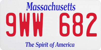 MA license plate 9WW682