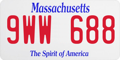 MA license plate 9WW688