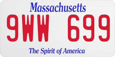 MA license plate 9WW699