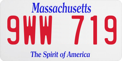 MA license plate 9WW719