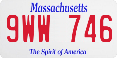 MA license plate 9WW746
