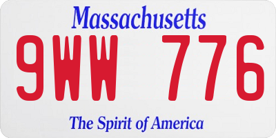 MA license plate 9WW776