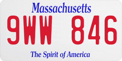 MA license plate 9WW846