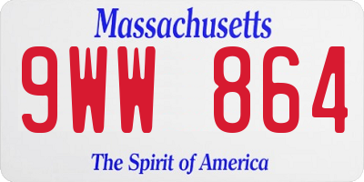 MA license plate 9WW864