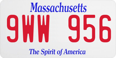 MA license plate 9WW956