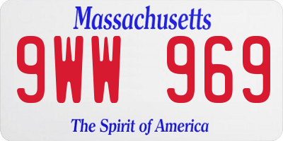 MA license plate 9WW969