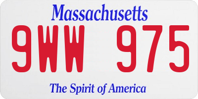 MA license plate 9WW975