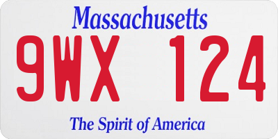 MA license plate 9WX124