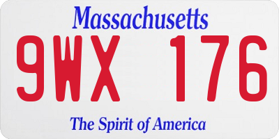MA license plate 9WX176