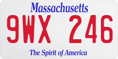 MA license plate 9WX246