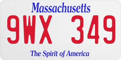 MA license plate 9WX349