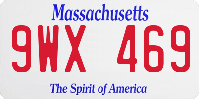 MA license plate 9WX469